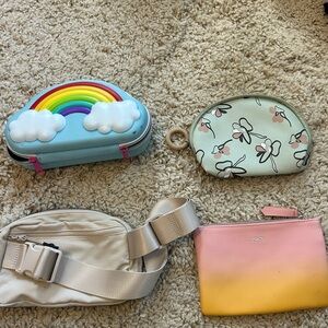 2 ispy bags, rainbow bag, and other bag